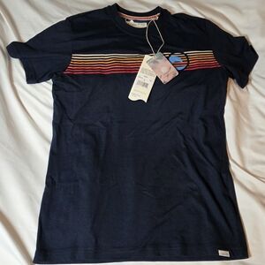 Laguna Navy Tee Multicolor Stripes Mens Size Medium NWT